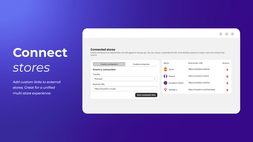 Connect stores