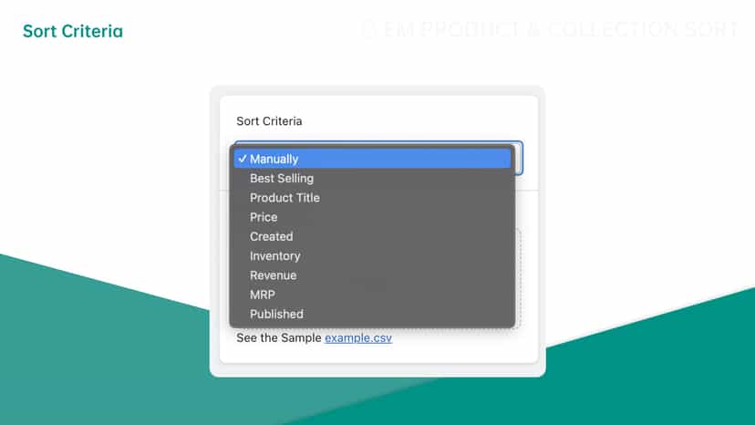 Collection Sort - App Sort Options