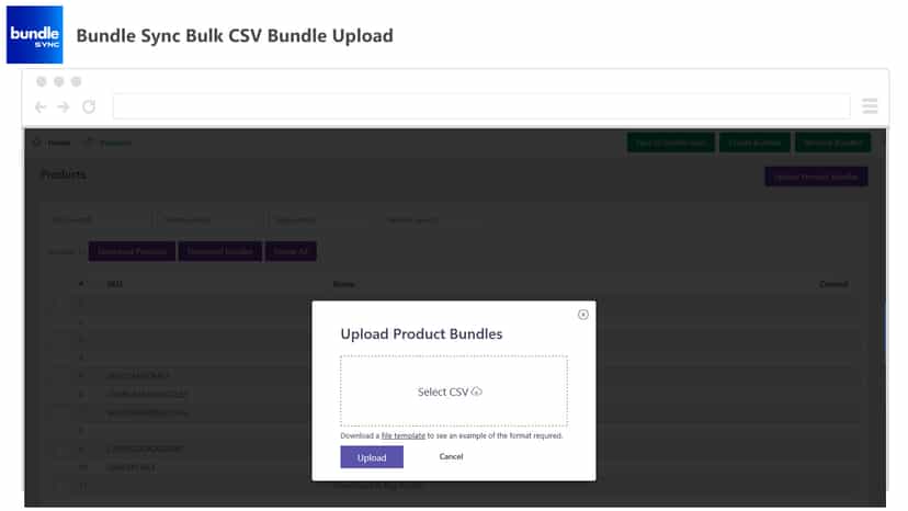 Bundle Sync Bulk CSV Bundle Upload