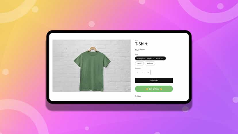 Checkout Buy Now Frontend View