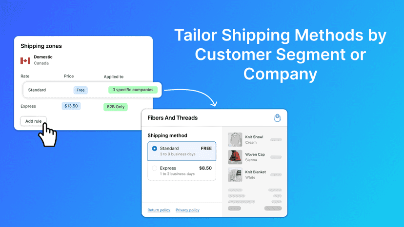 Manage shipping options presented at checkout