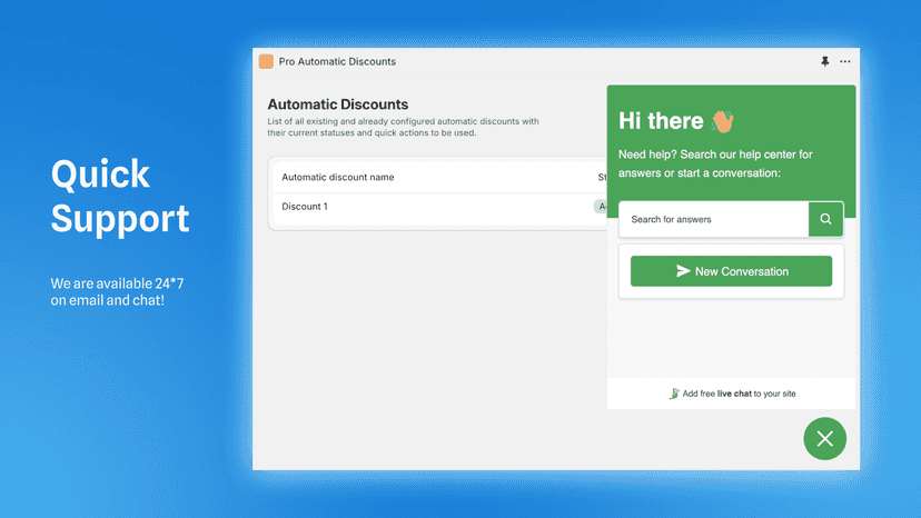 Automatic discount on checkout
