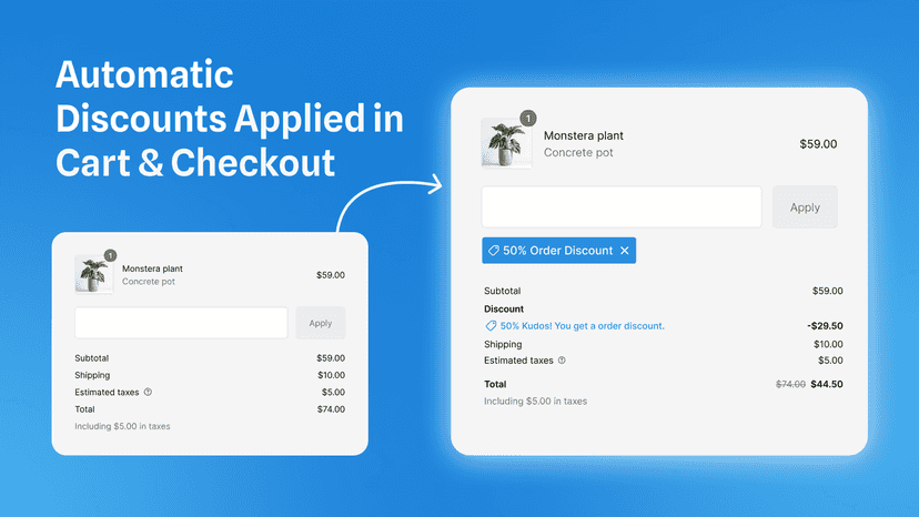 Automatic discounts on checkout