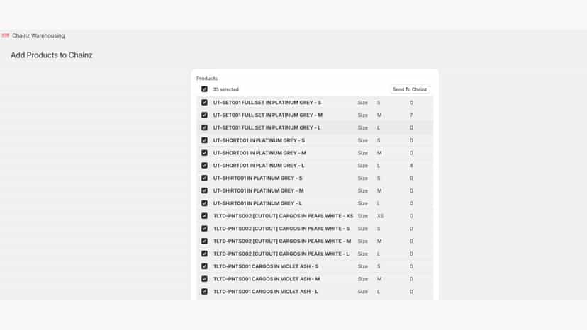Sync inventory