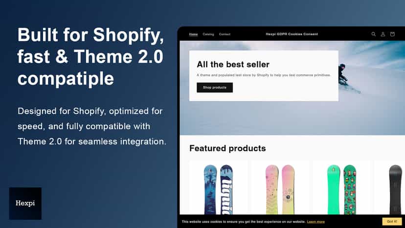 GDPR Cookies show on Storefront