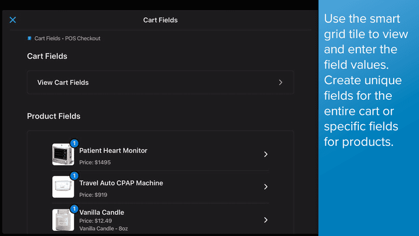 Collect cart or product data right from the POS