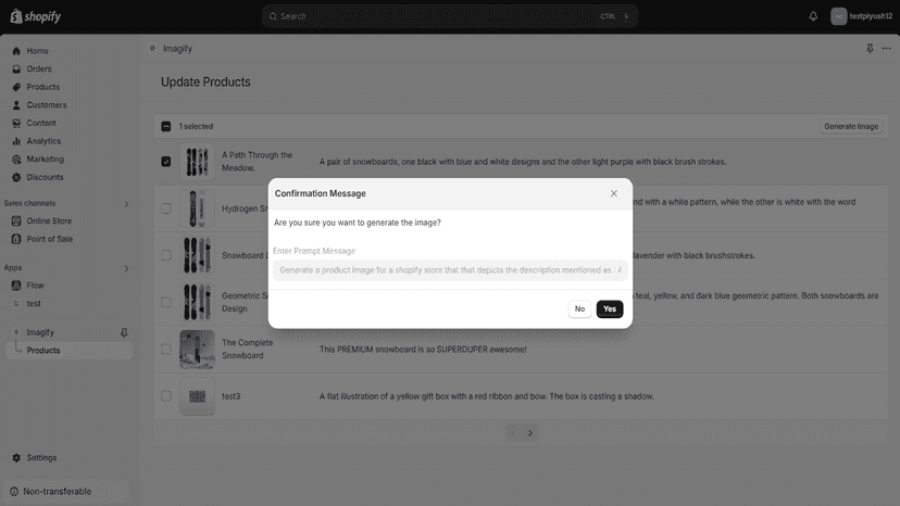 Image Update Popup