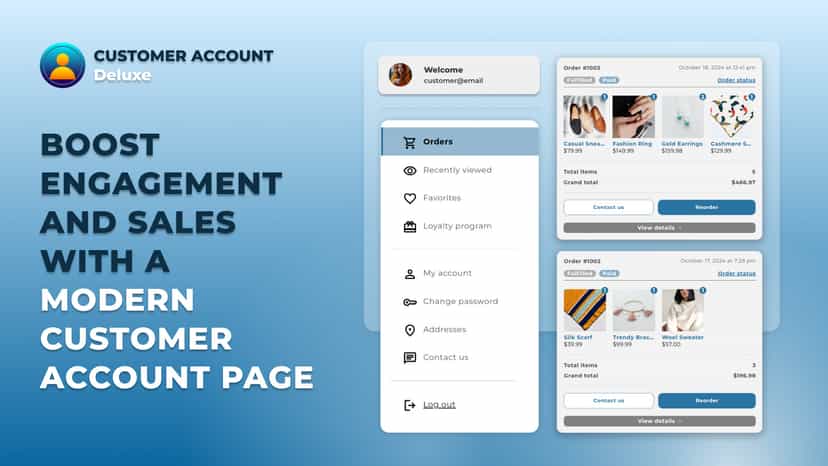 deluxe app presentation (loyalty, wishlist, account)