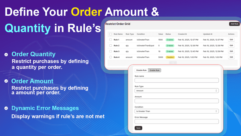 restrict order