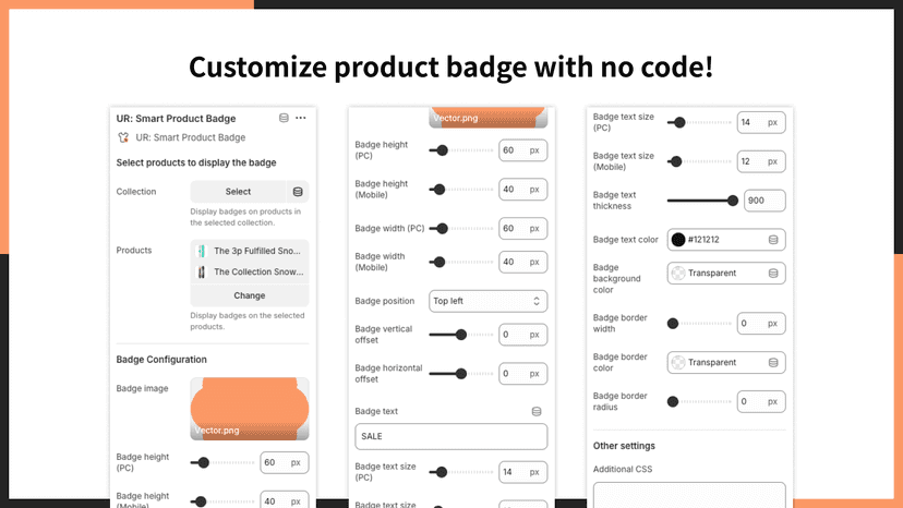 Customize product badge with no code!