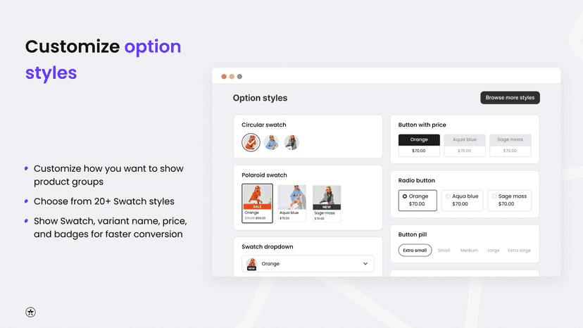 Option styles page