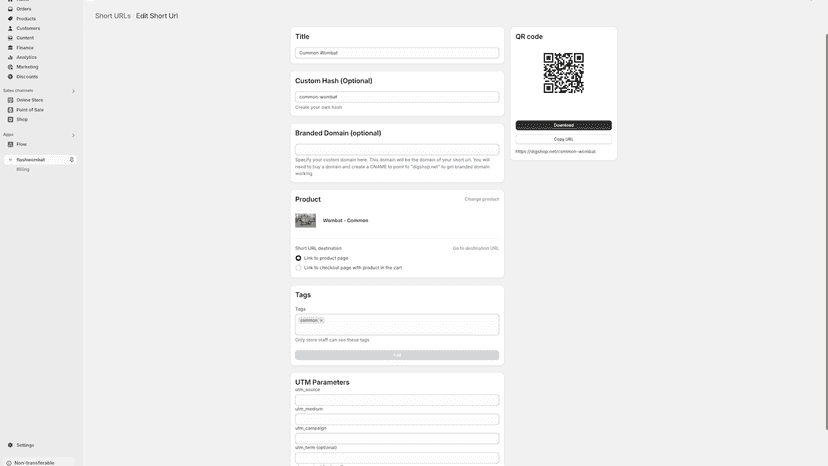 Create a short url/link