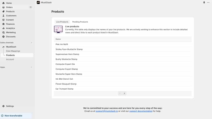 Live and Pending Prouducts