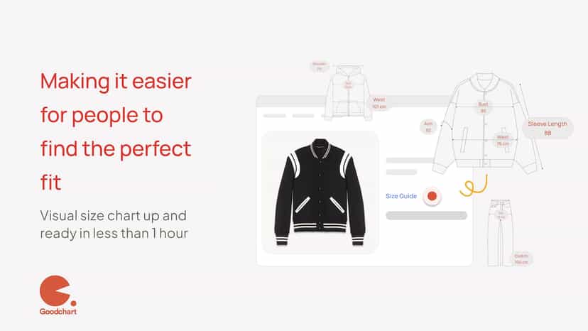 Modern jacket size chart with labeled measurements for better fi