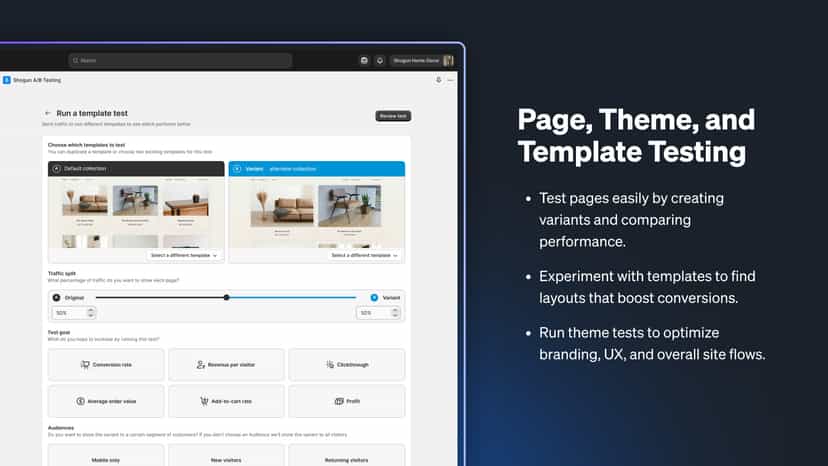 Test pages easily by creating variants and comparing performance