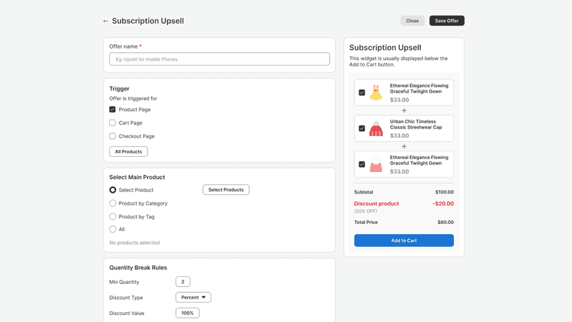 Boostsell Subscription upsell