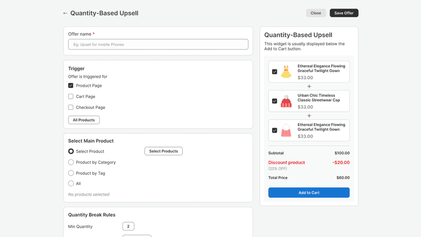 Boostsell Quantity Upsell