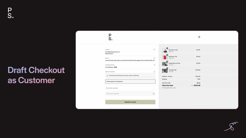 Draft Checkout as Customer