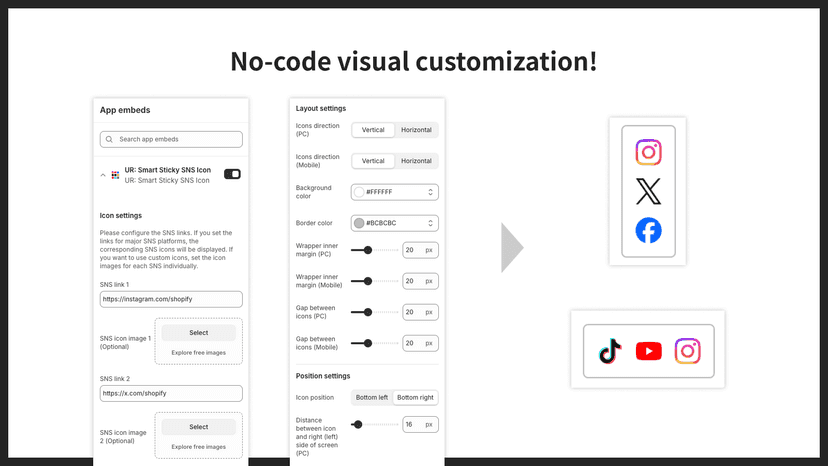 No-code visual customization!