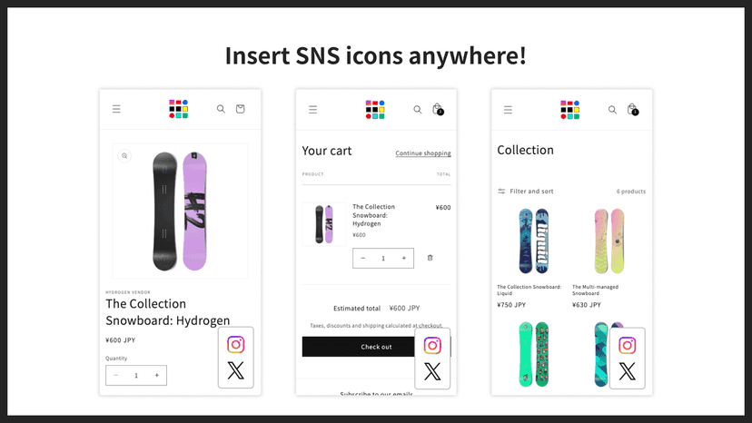 Insert SNS icons anywhere!