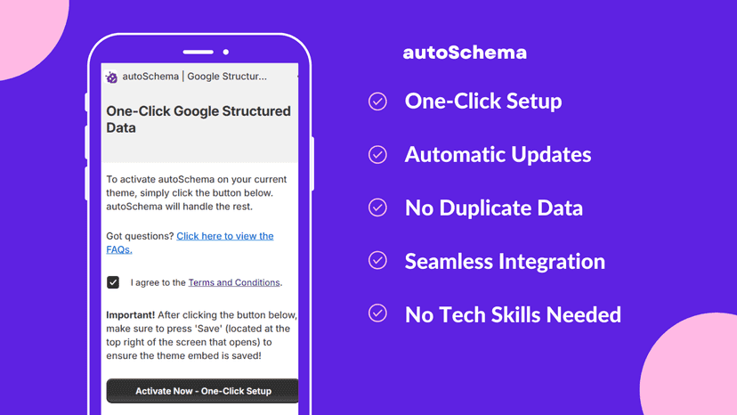 One click setup, auto updates, no duplicate data.