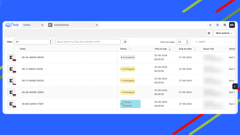 Order Management with M2E Kaufland Connect