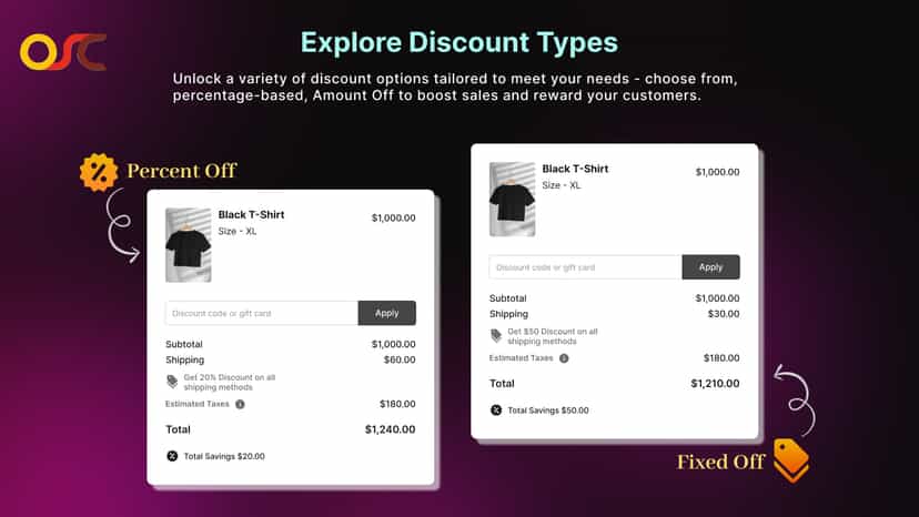 Shipping Discount types
