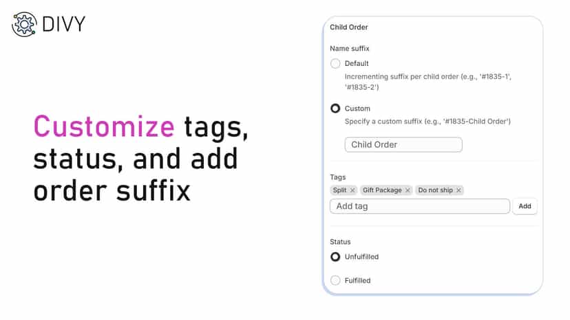 Customize child orders