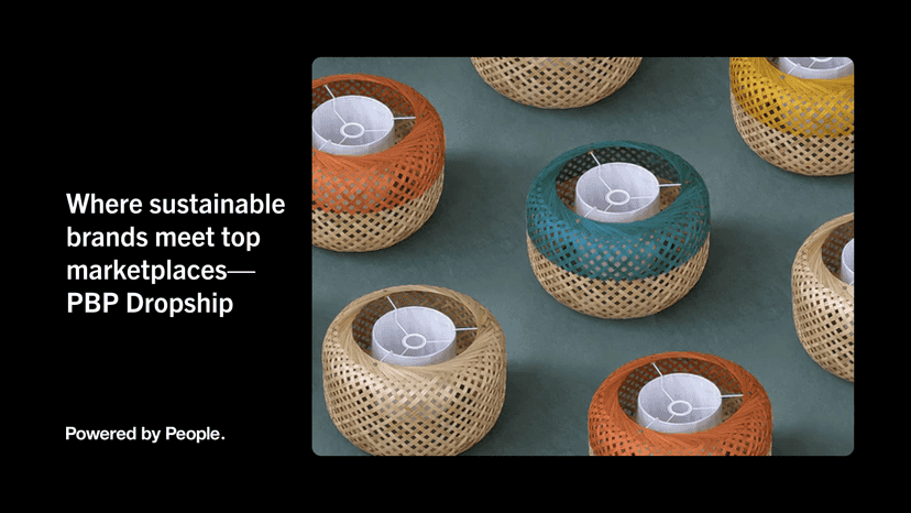 A flatlay of assorted rattan lamp shades laying on a blue table