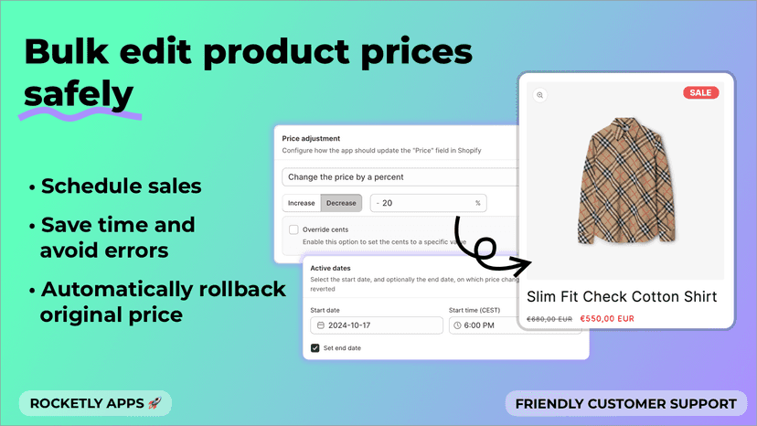 Bulk edit product prices safely