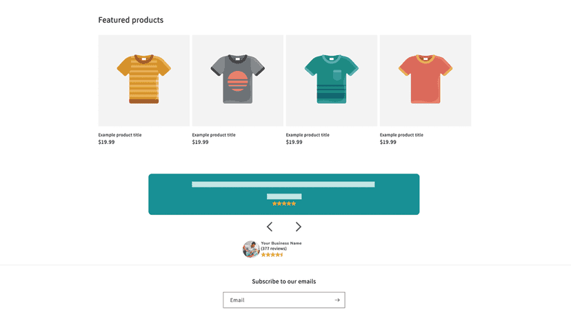 Single slideshow Reviews display
