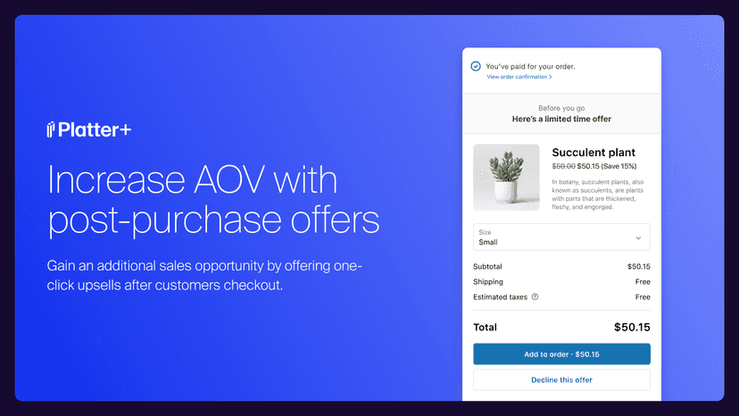 Drive more sales after checkout with post-purchase offers