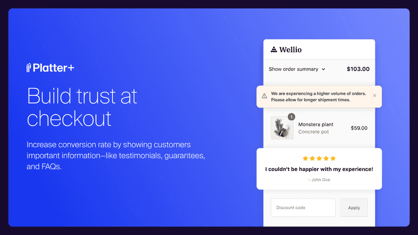 Build customer confidence using custom images, text and icons