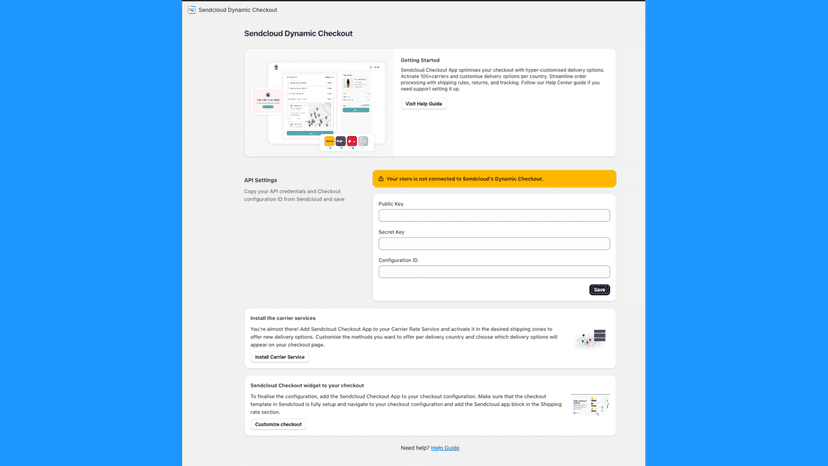 Connect your Sendcloud Checkout App