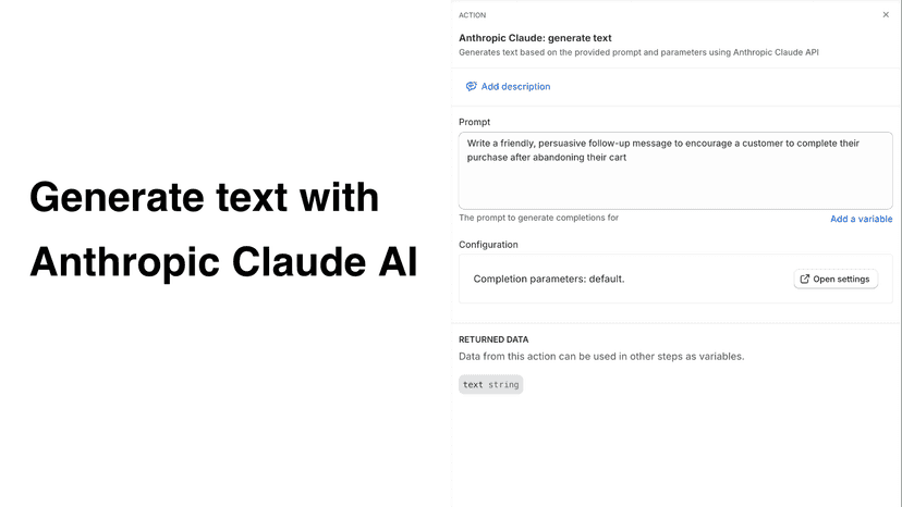 Generate text with Anthropic Claude AI