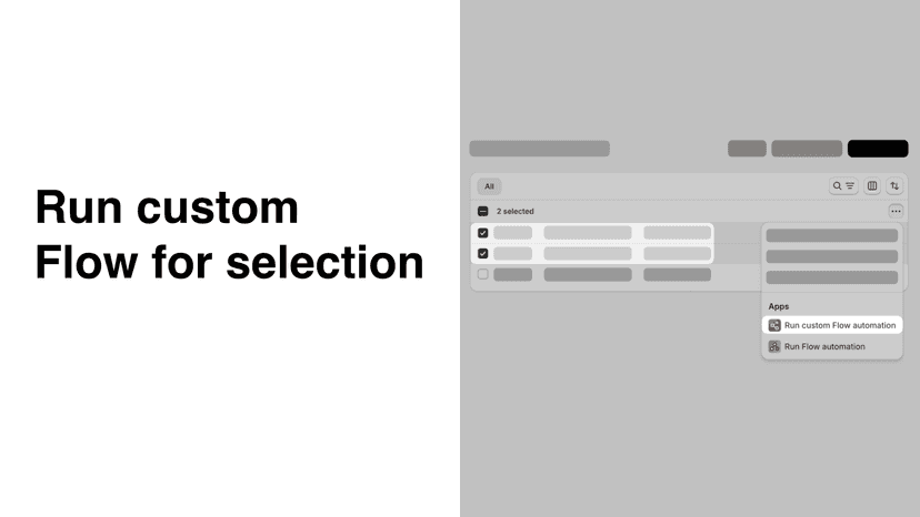 Run custom Flow for selection