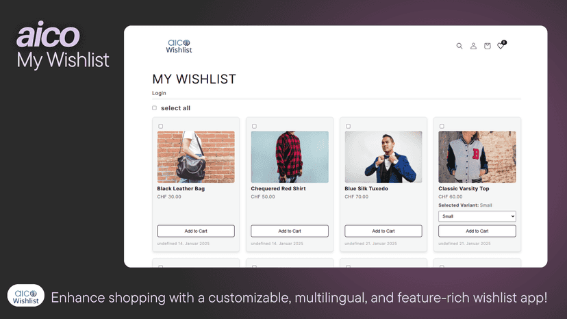 aico-Wishlist Main Page