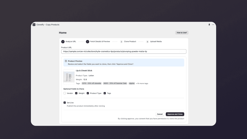 Preview & Choose fields