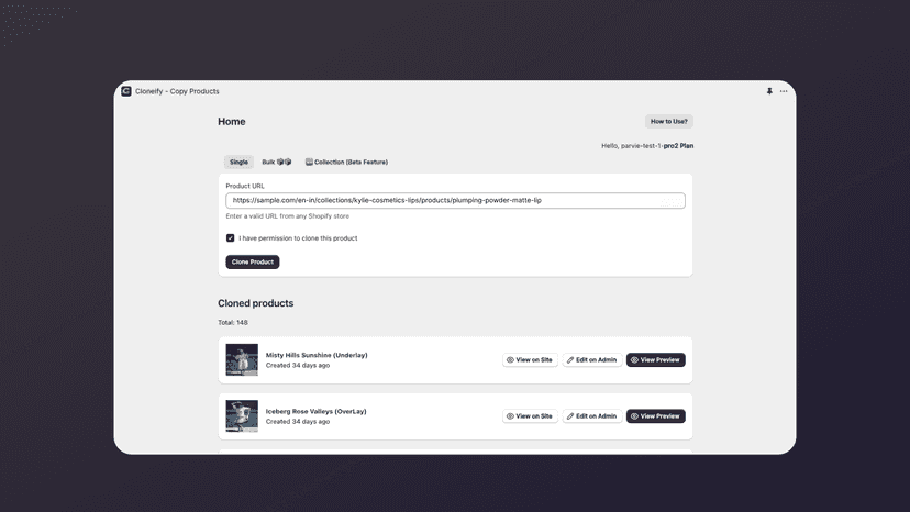 Copy URL from another store and