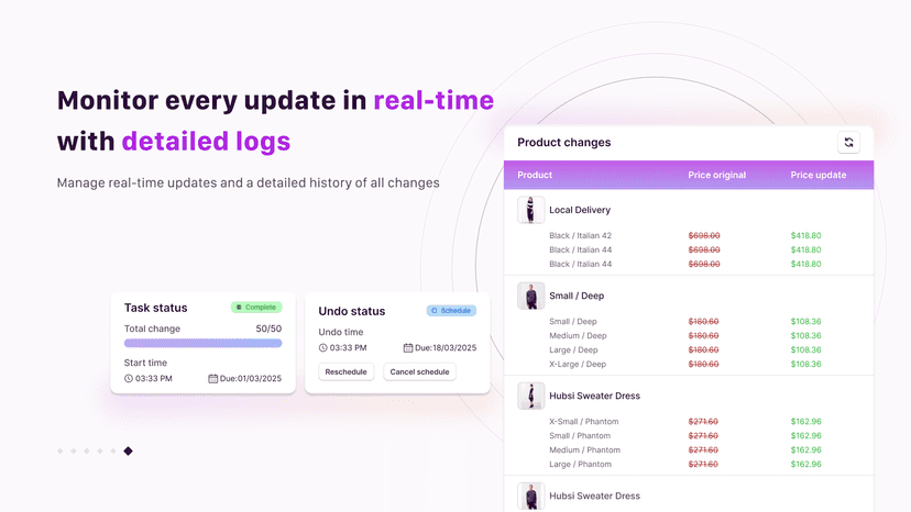 monitor every update in real-time with detailed logs
