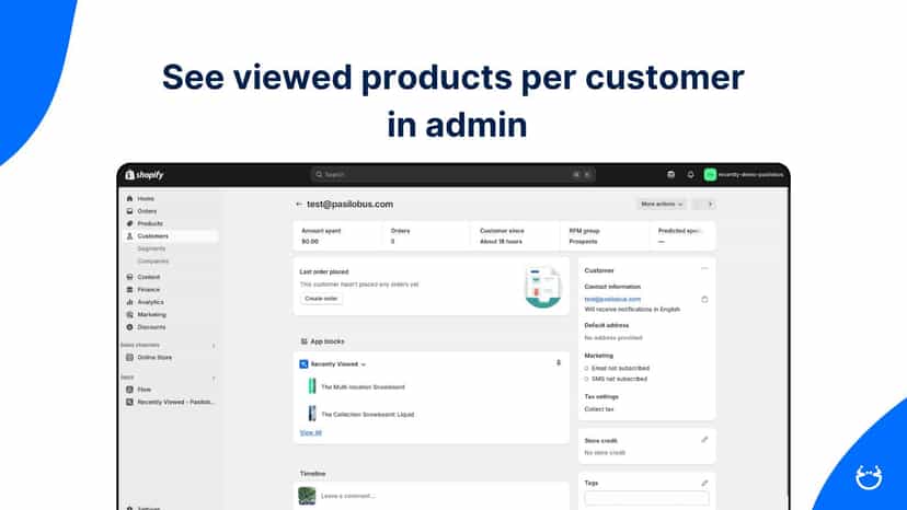 recently viewed products shopify app