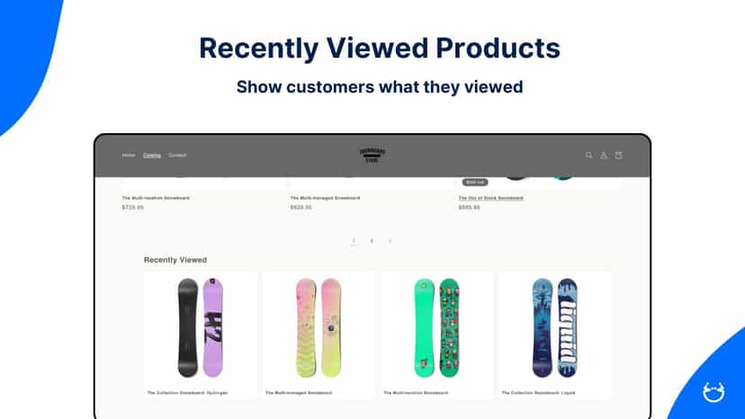 recently viewed products shopify app
