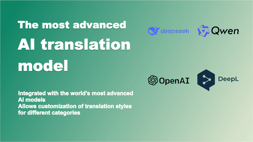 integration with the most AI-powered translation tools
