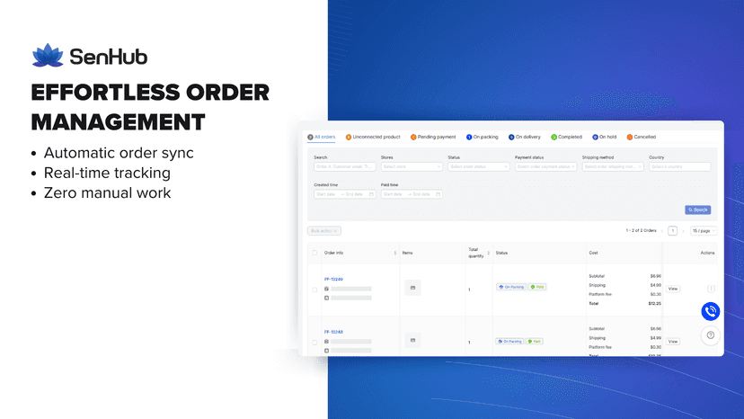 Sell print-on-demand products with effortless order management