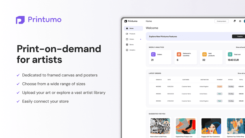 Print-on-demand for artists