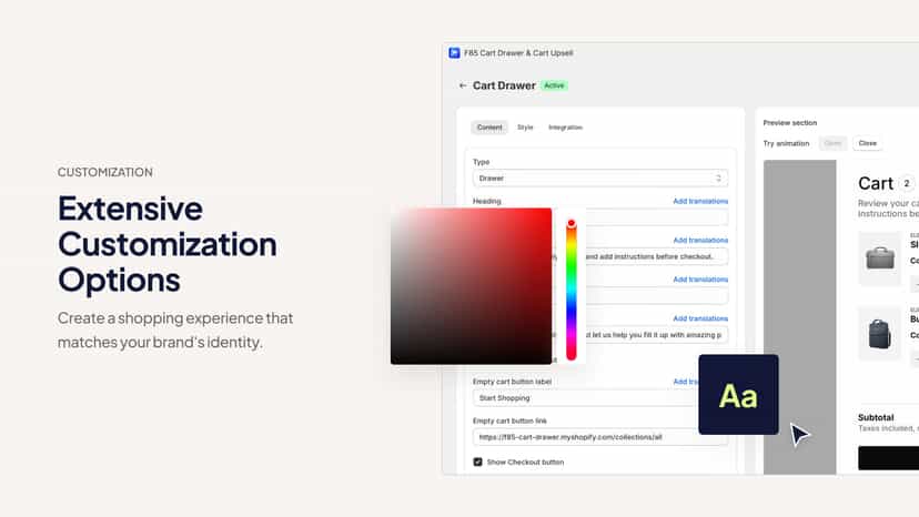 Create a shopping experience matching your brand's identity.