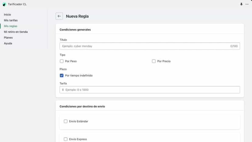 Tarificador CL - Lobo Creaciones - Shopify Experts