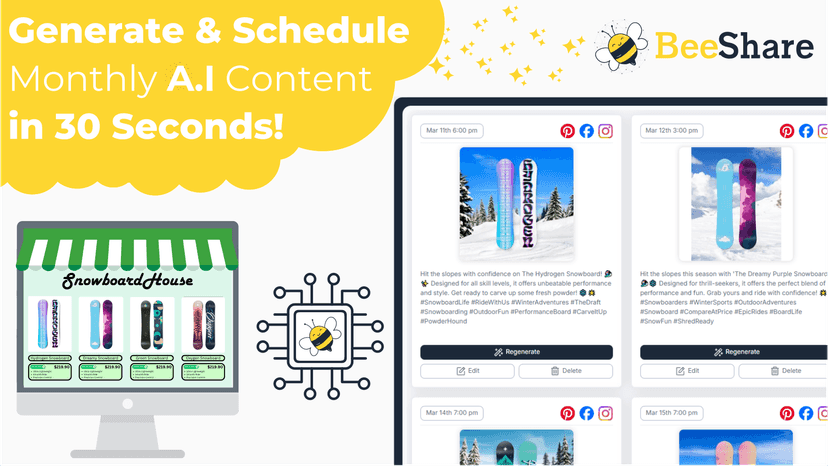 Grow social media with the power of AI. social media auto post