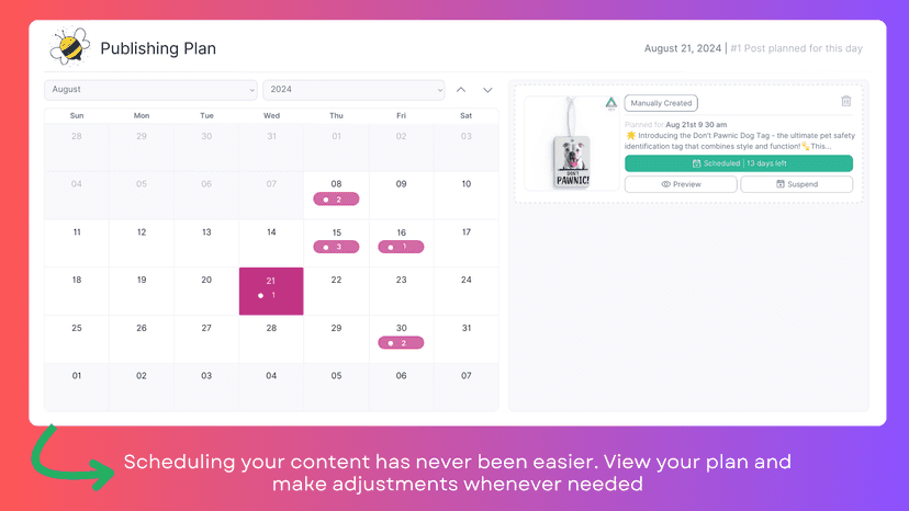 Schedule and plan your content publishing effortlessly