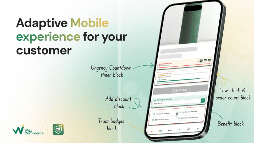 Product page blocks: Adapted to mobile view